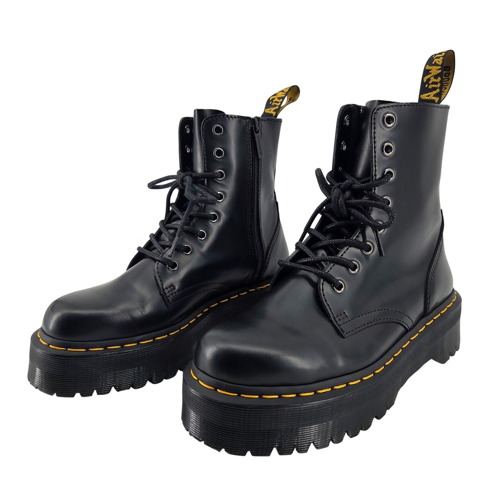 Dr. Martens Jadon Platform Boots Womens 8 Mens 7 Black Leather Combat Streetwear